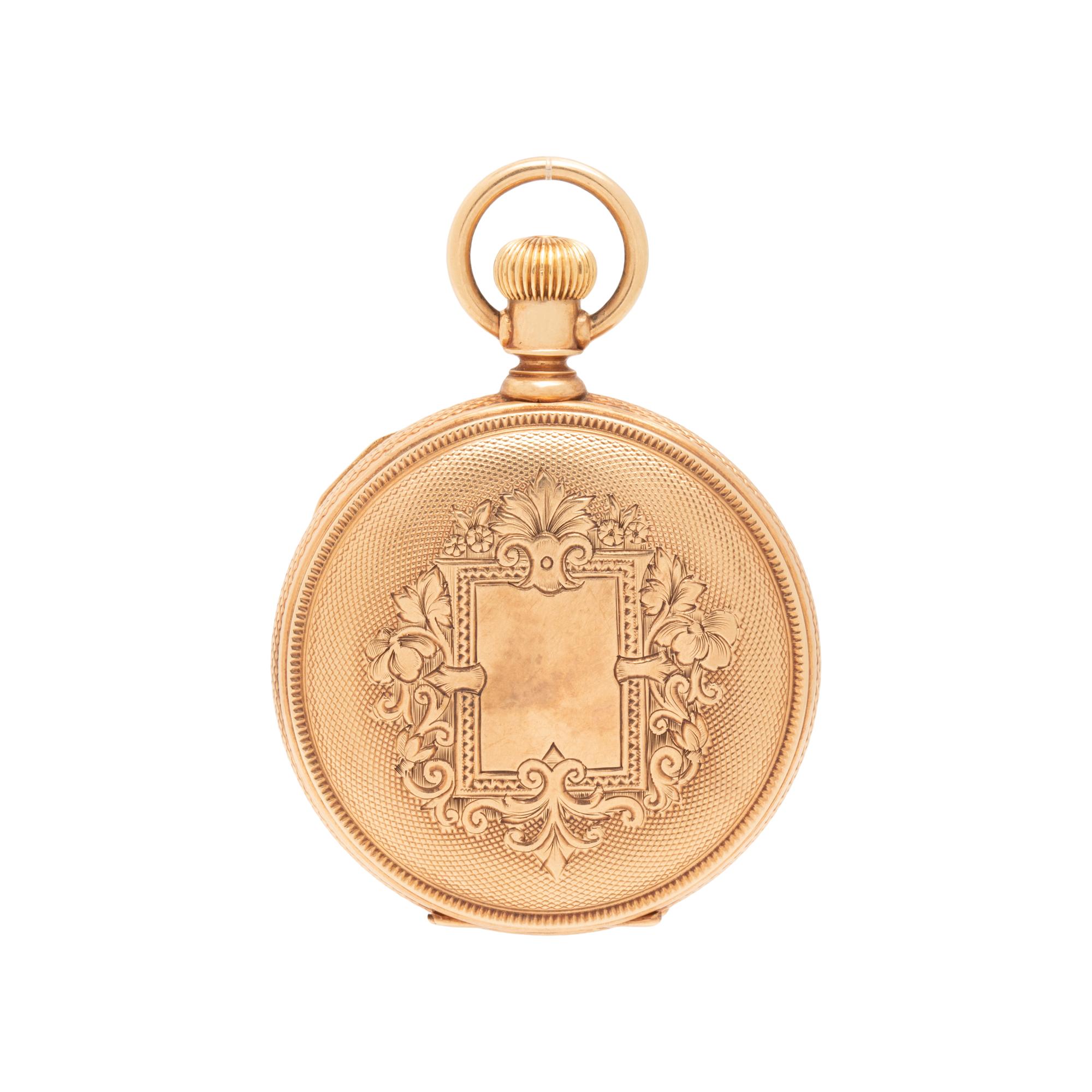 14K PINK GOLD HUNTER CASE POCKET WATCH