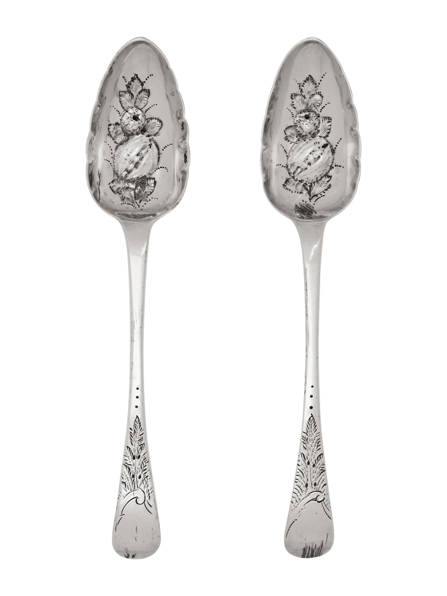 A Pair of Scottish George IV Silver Berry Spoons