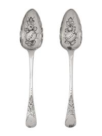 A Pair of Scottish George IV Silver Berry Spoons
