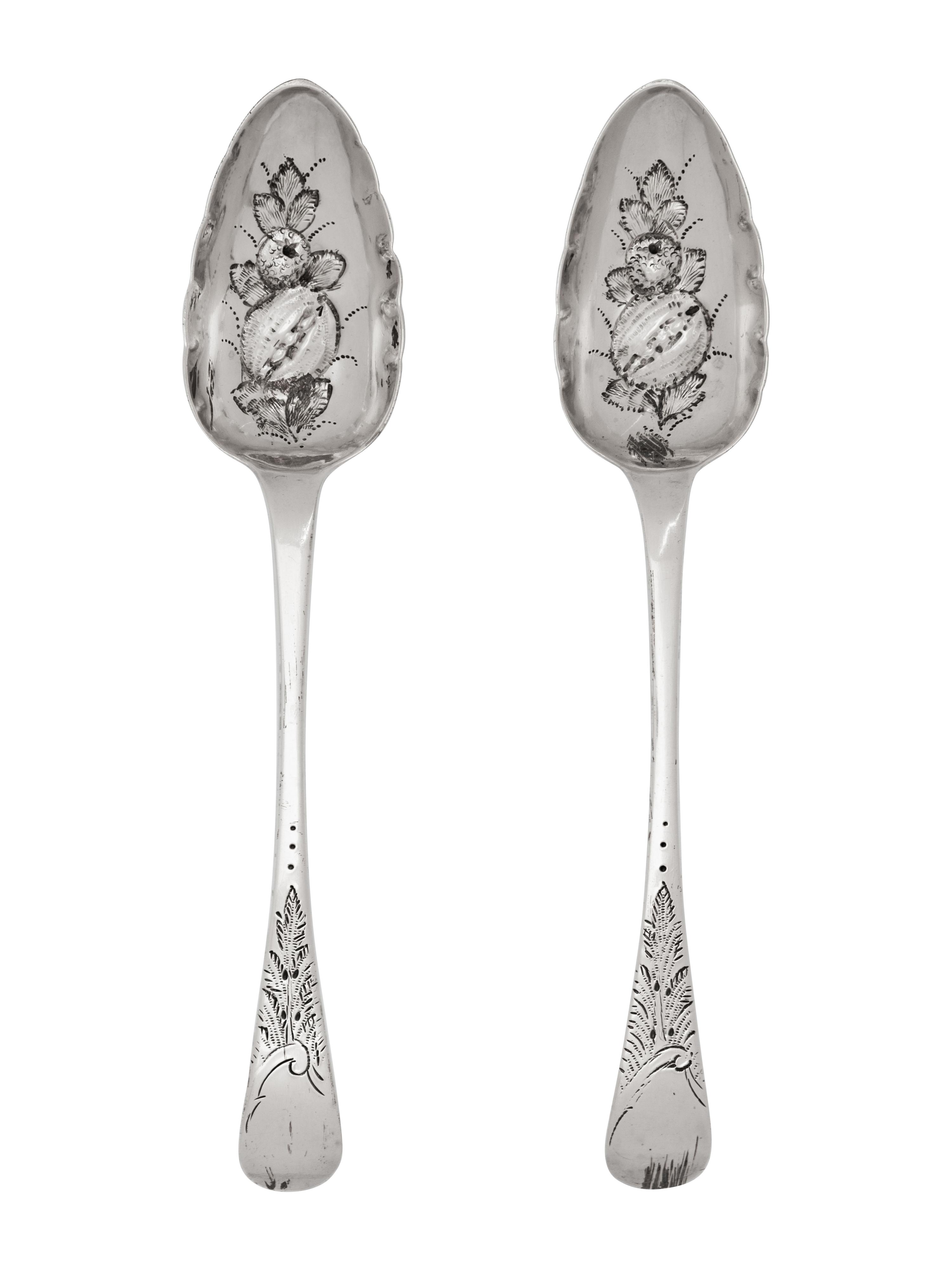 A Pair of Scottish George IV Silver Berry Spoons