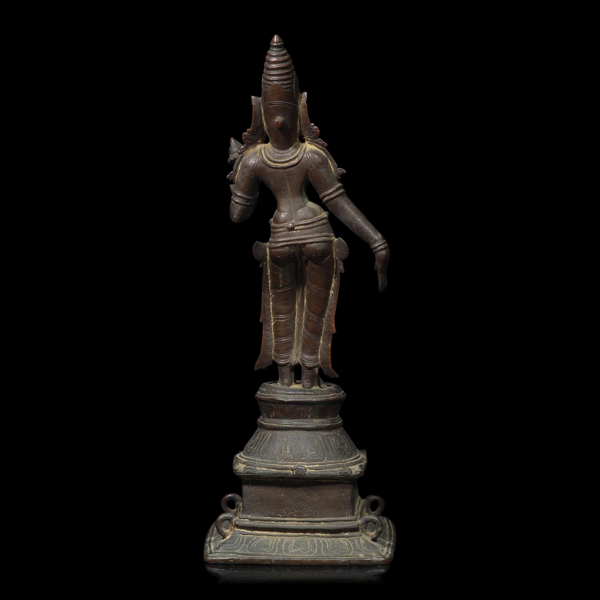 An Indian Bronze Figure of a Standing Female Deity, Budevi, 18th/19th Century or Earlier
