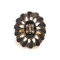YELLOW GOLD AND ONYX WATCH AND RING