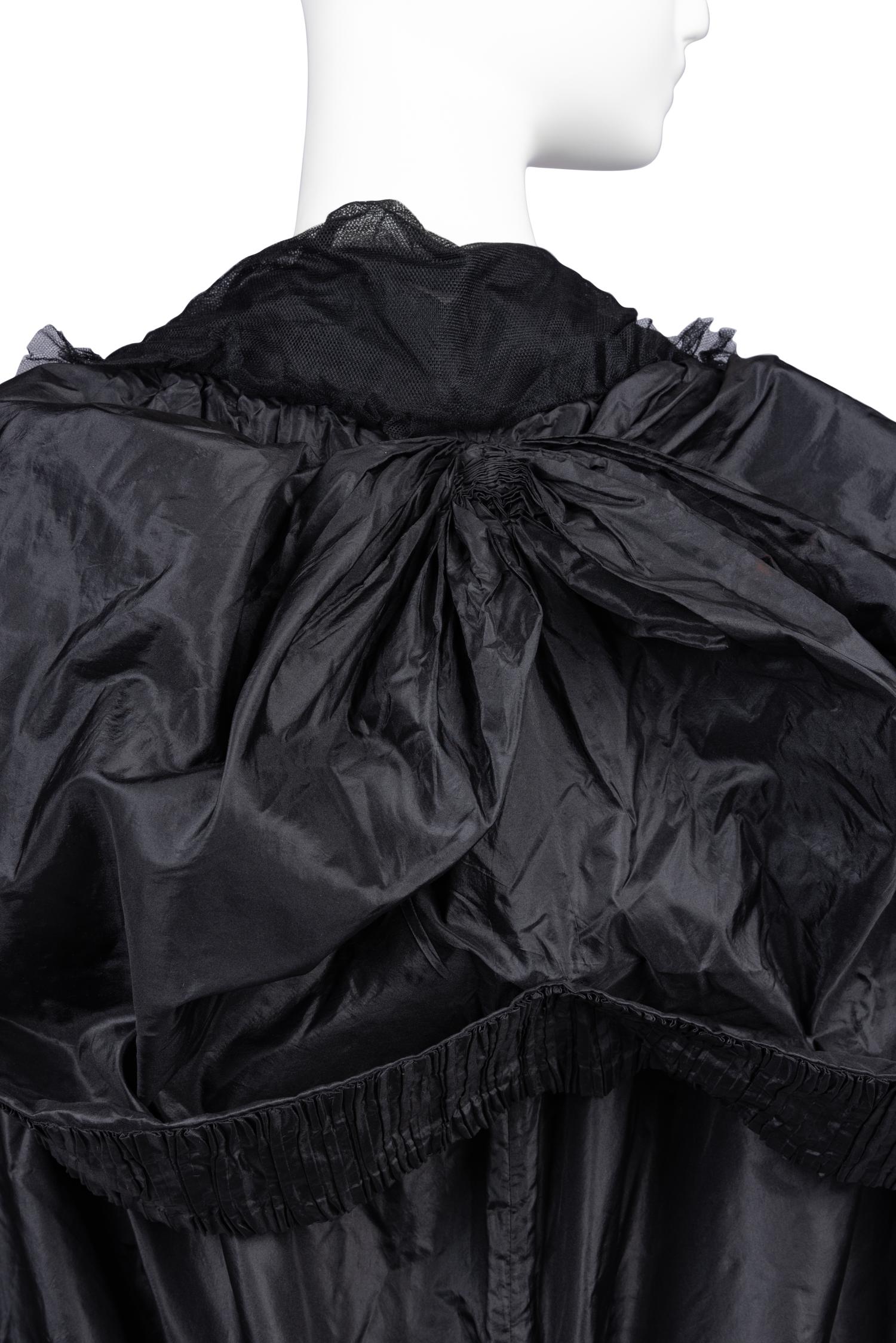 Callot Soeurs Black Silk Taffeta Cape, 1910-20s