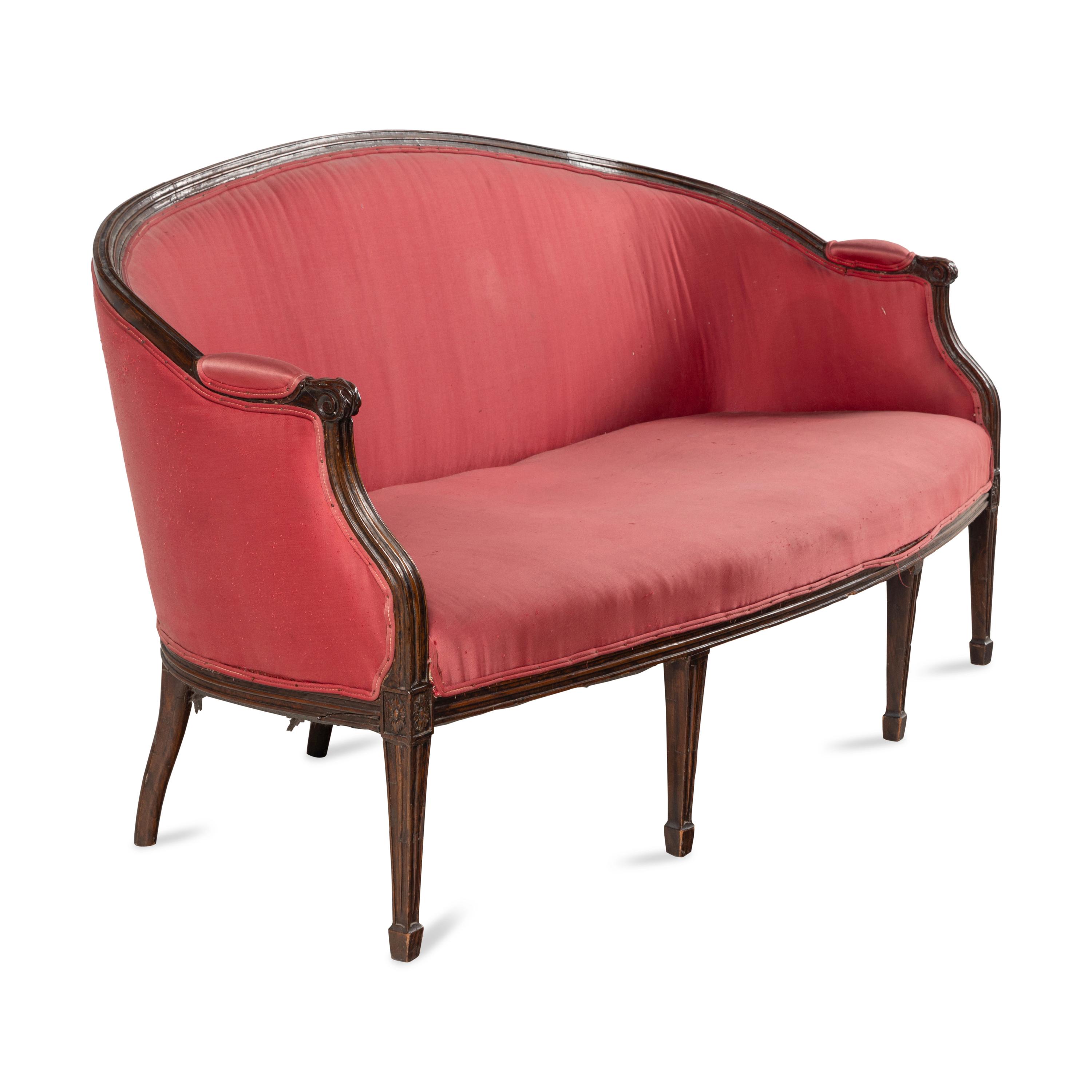 A Louis XVI Walnut Settee