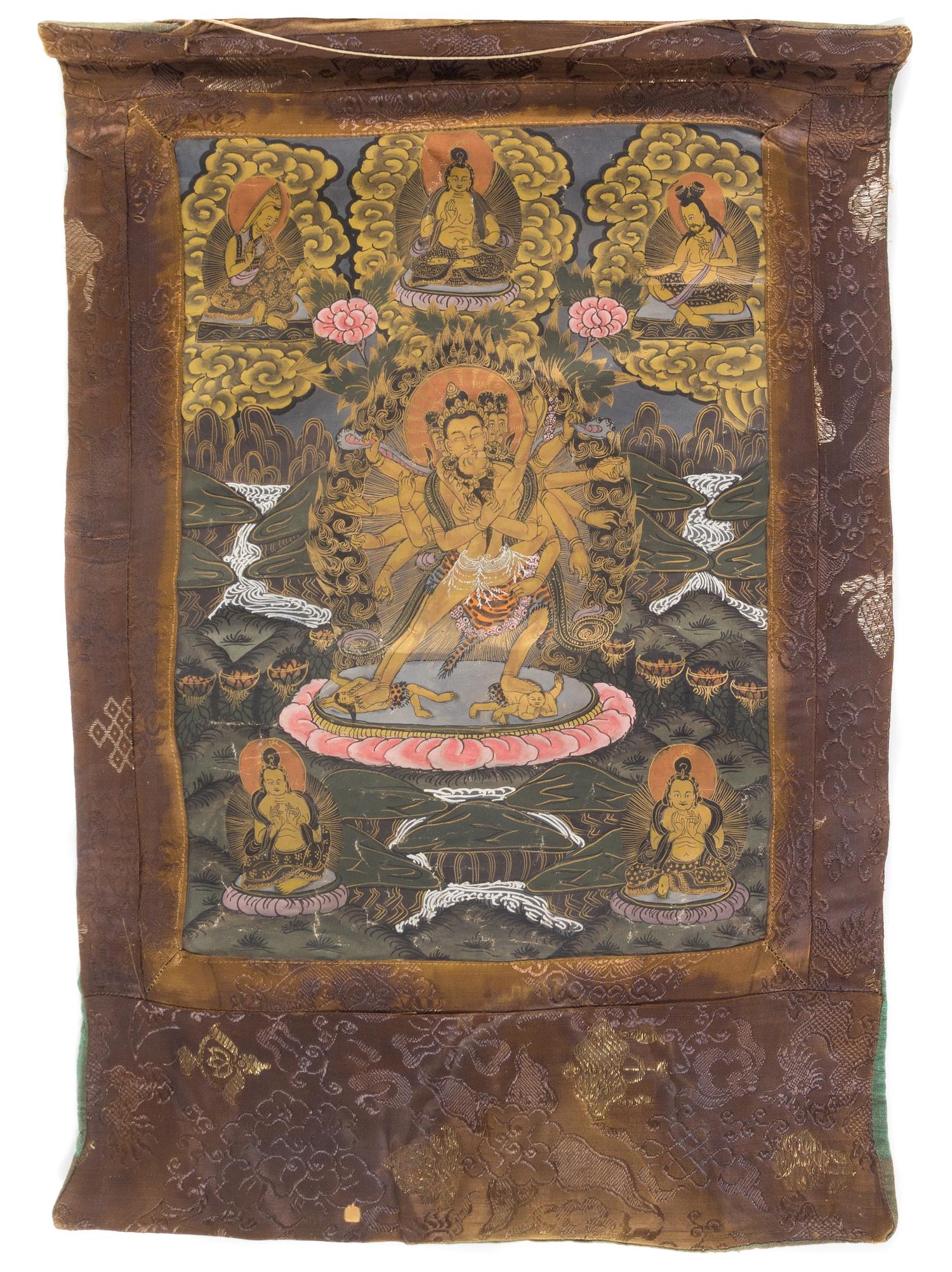 A Tibetan Thangka Height 15 1/2 x width 11 3/4 inches. — 19TH CENTURY