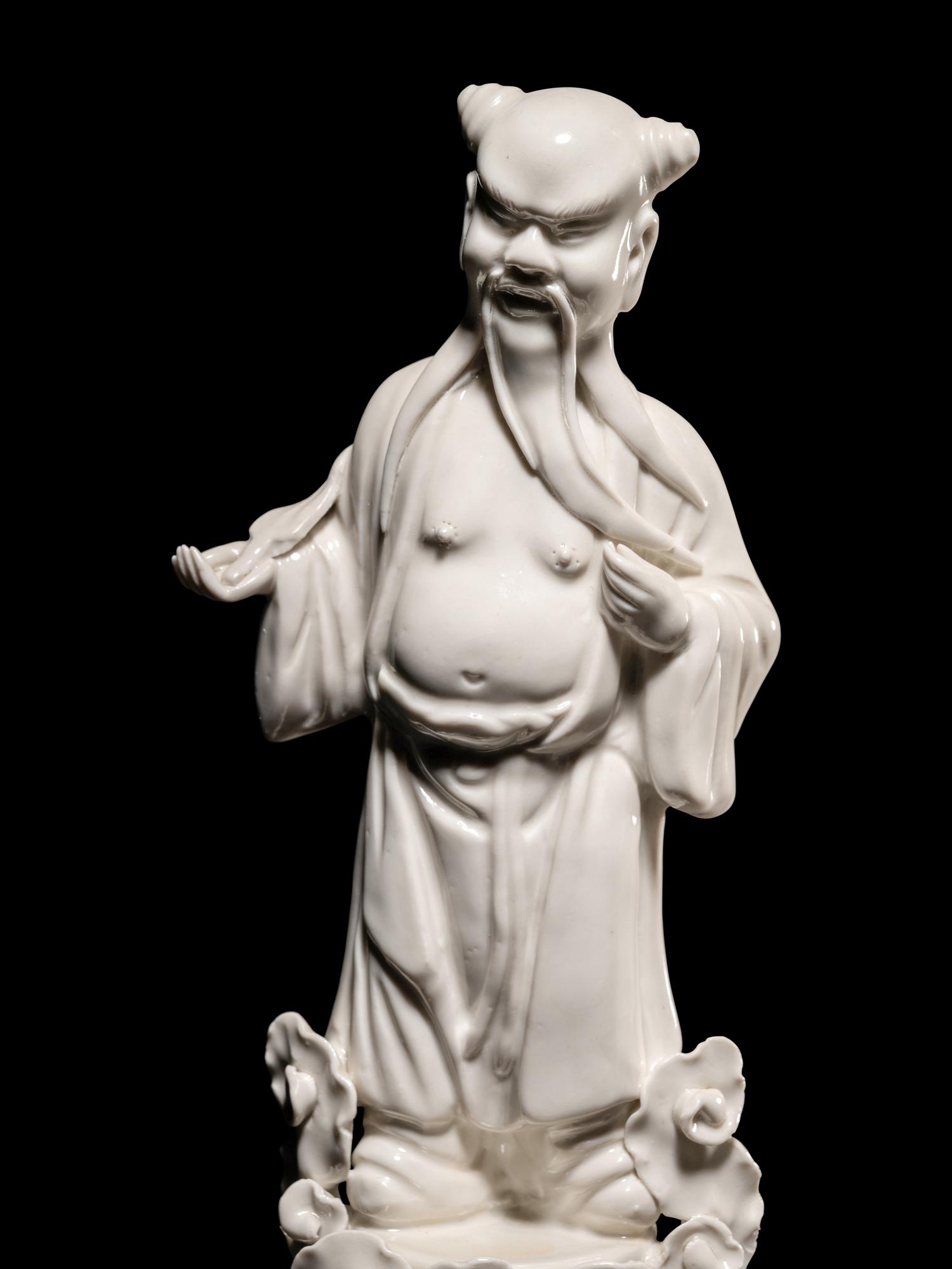 Three Blanc-de-Chine Porcelain Figures