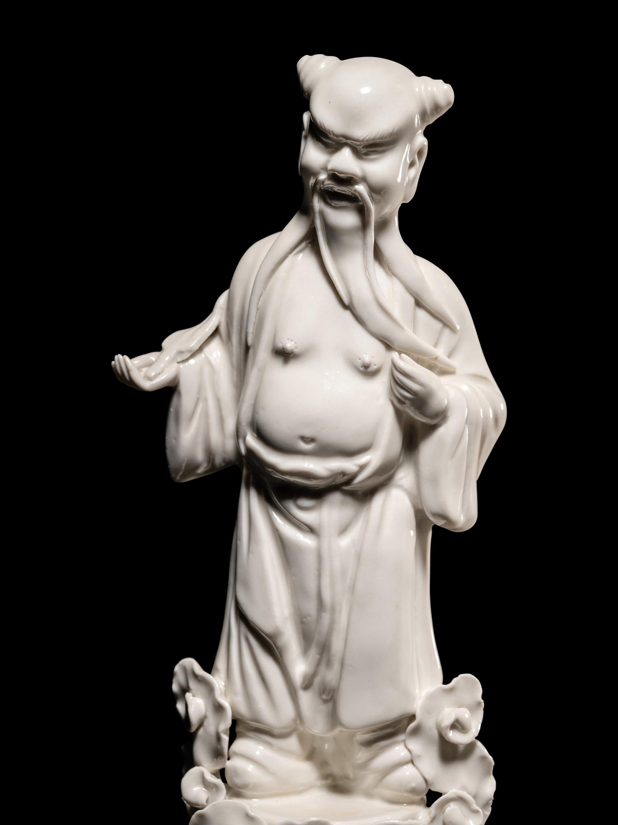 Three Blanc-de-Chine Porcelain Figures