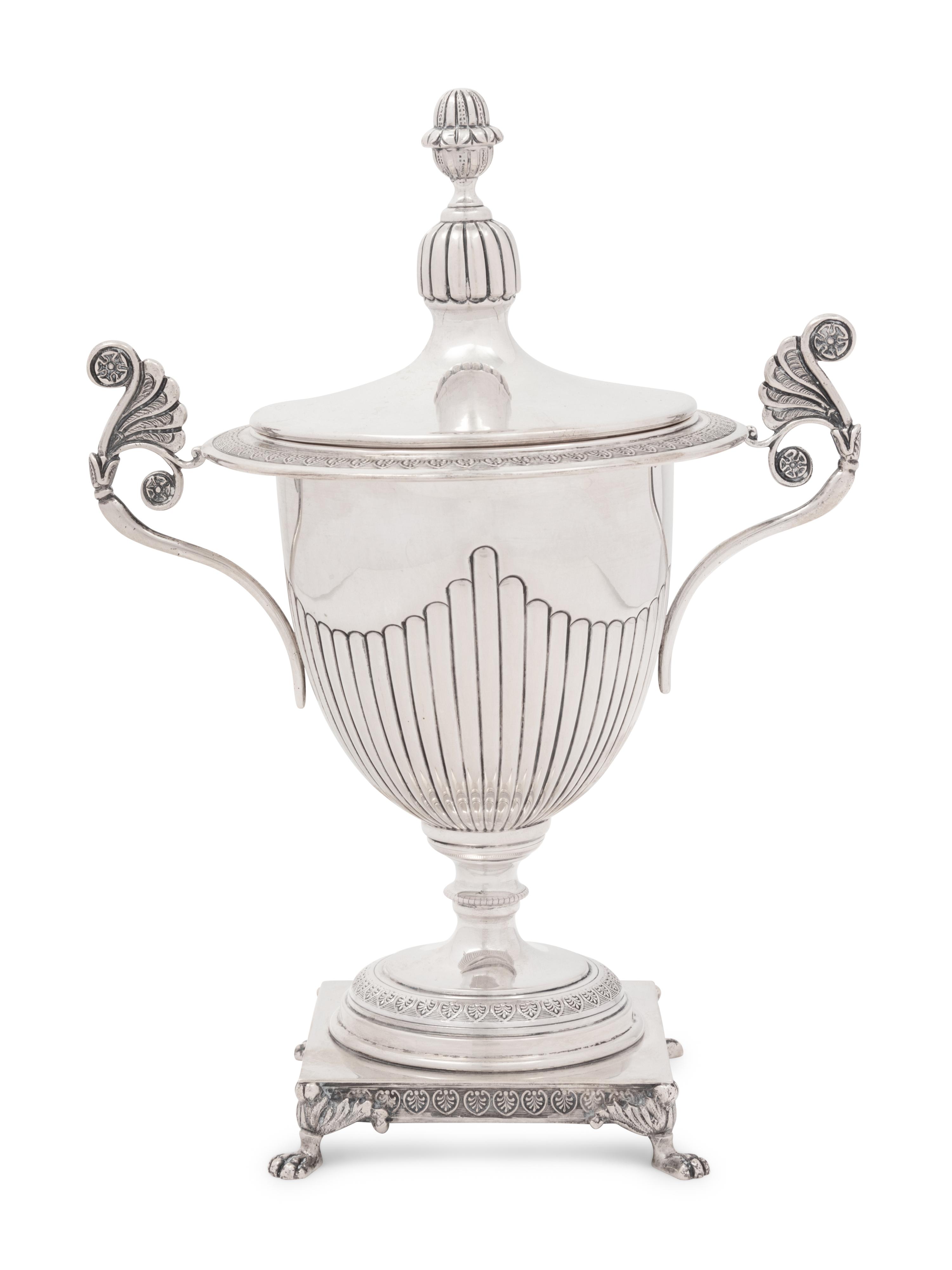 An Italian Silver Covered Sugar