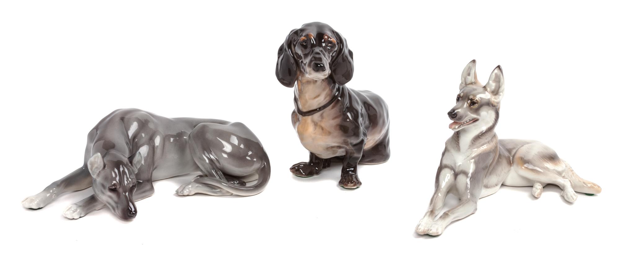 Three Nymphenburg Porcelain Figures Width of widest 9 1/4 inches. — 20TH CENTURY