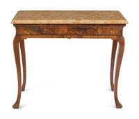 A George II Walnut Marble-Top Side Table