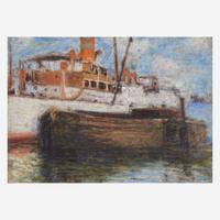 Frederick R. Wagner (American, 1864-1940) The Orange Schooner; together with 3 companions