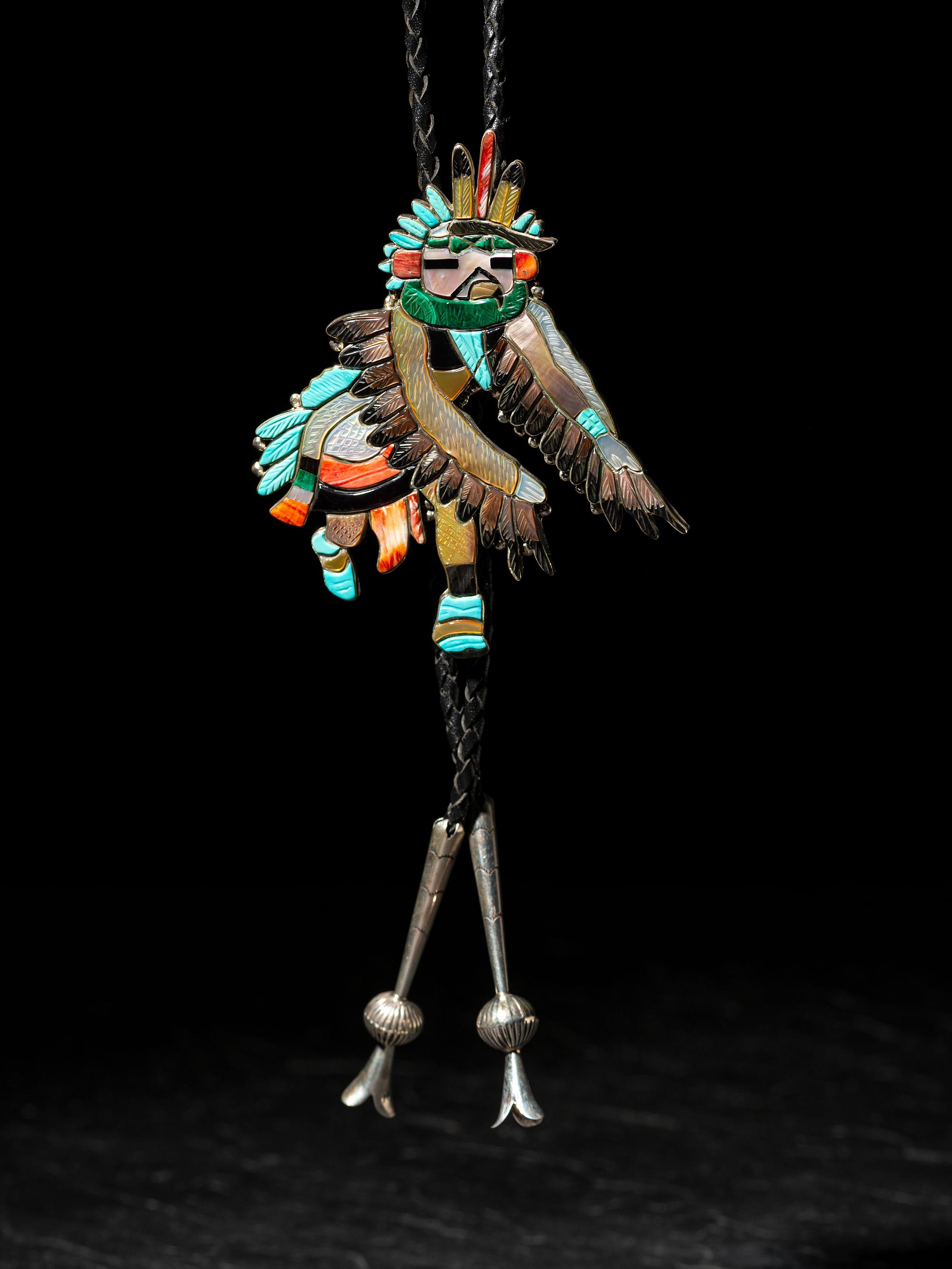 Mosaic Inlay Eagle Dancer Bolo Tie
