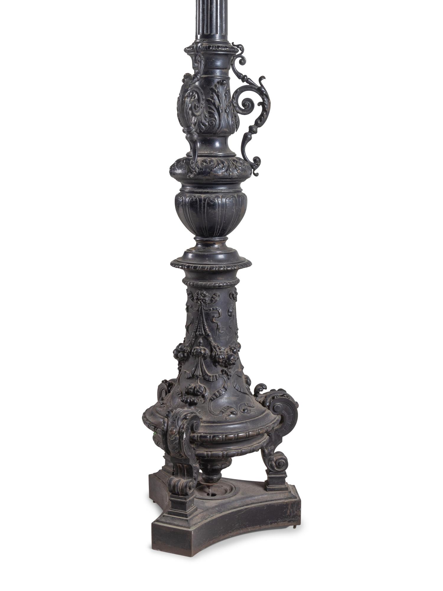 A Painted Cast Metal Torchère