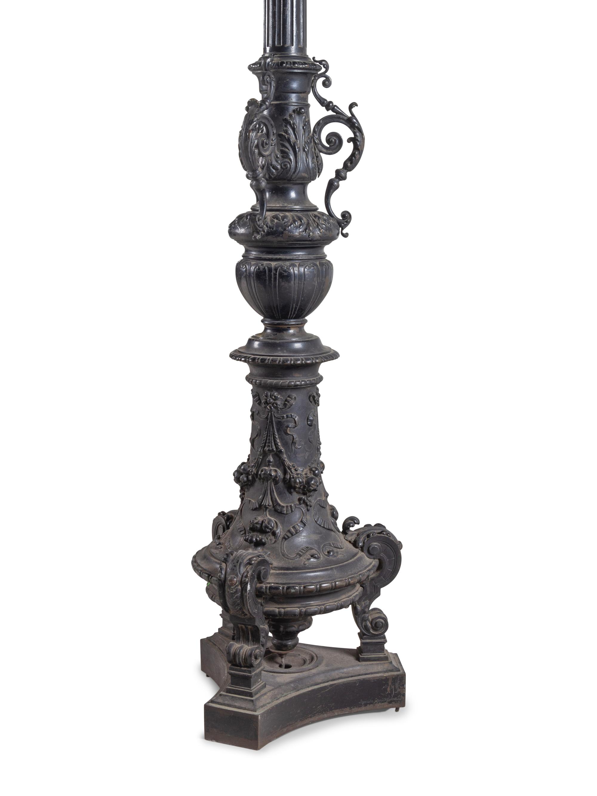 A Painted Cast Metal Torchère