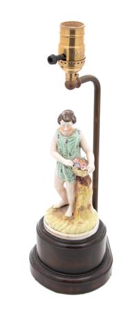 An English Porcelain Figure Mounted as a Lamp