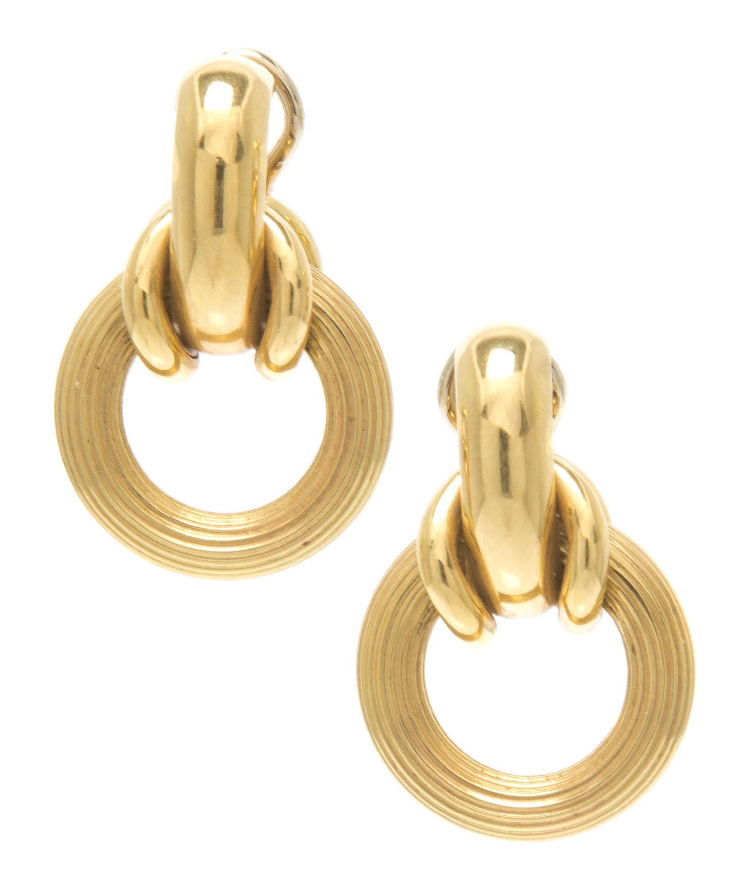 A Pair of 18 Karat Yellow Gold Earclips, 8.90 dwts.