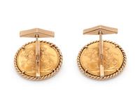 YELLOW GOLD COIN CUFFLINKS