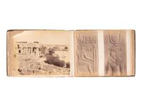 [EARLY PHOTOGRAPHY] Album containing albumen prints of Egyptian scenes and landmarks by various photographers.