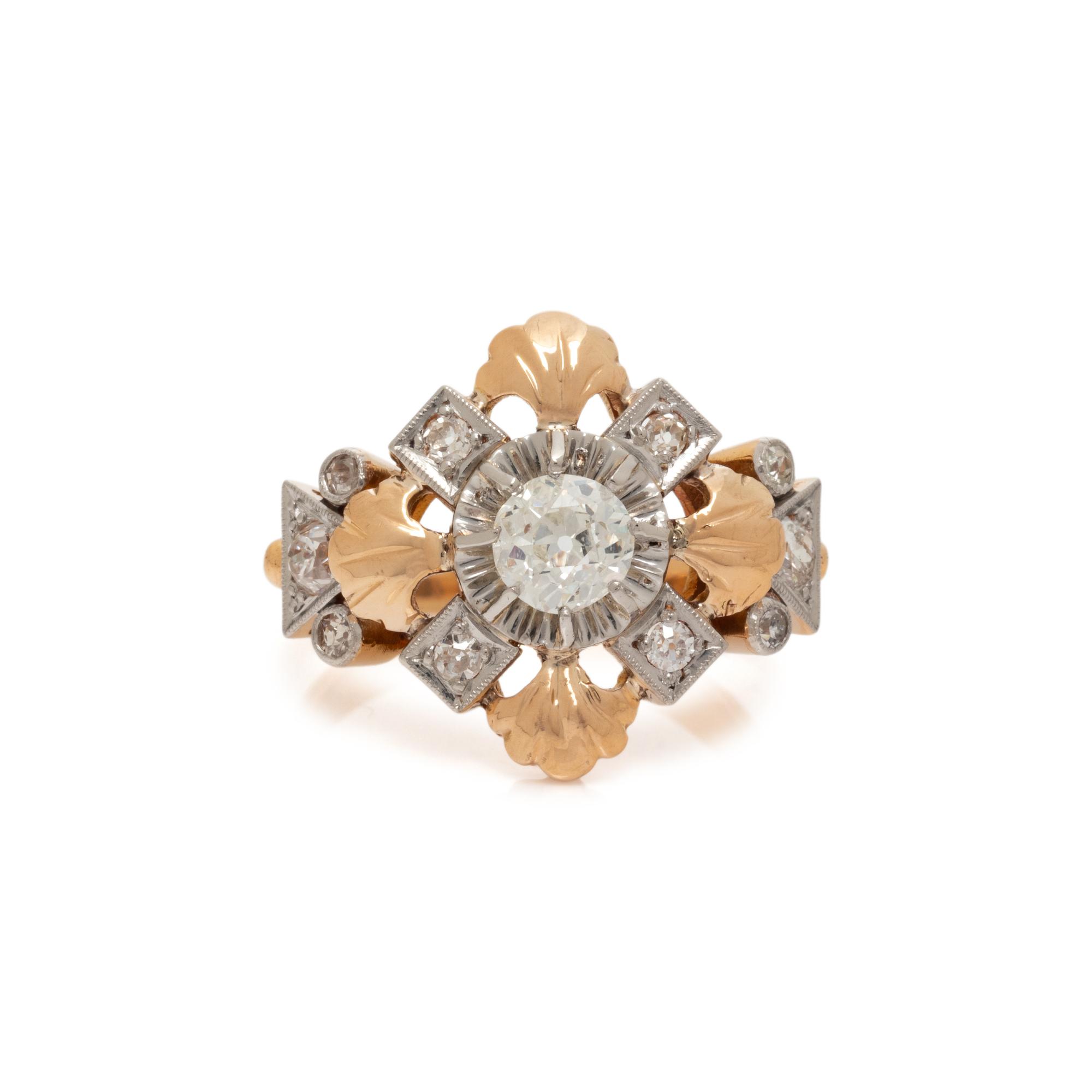 BICOLOR GOLD AND DIAMOND RING