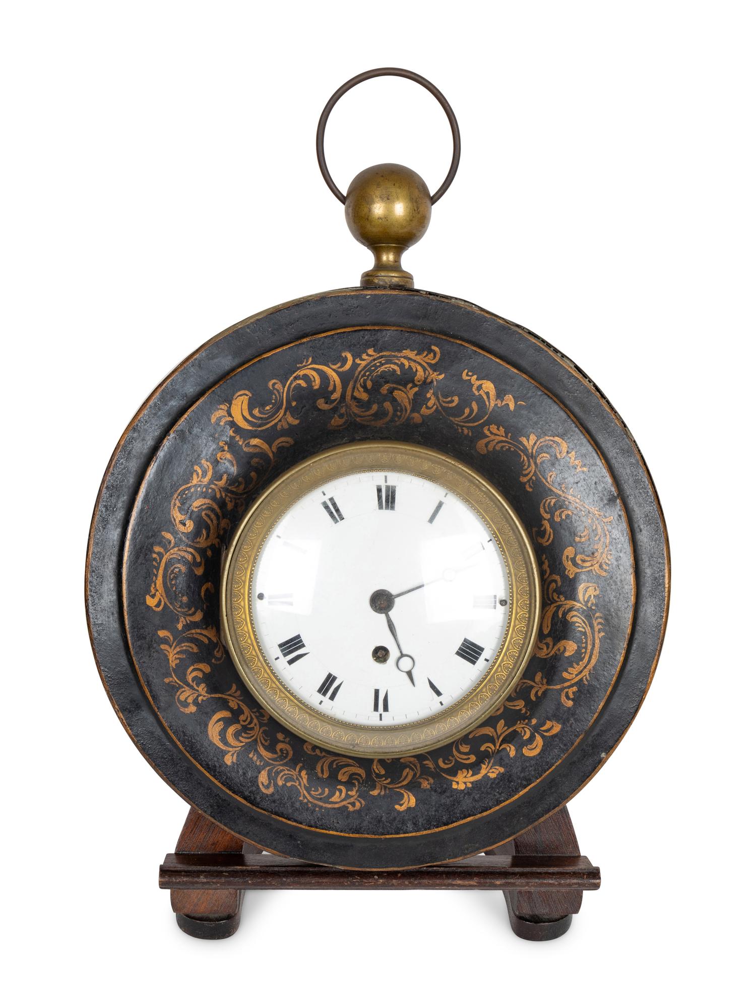 A French Tole Peinte Wall Clock