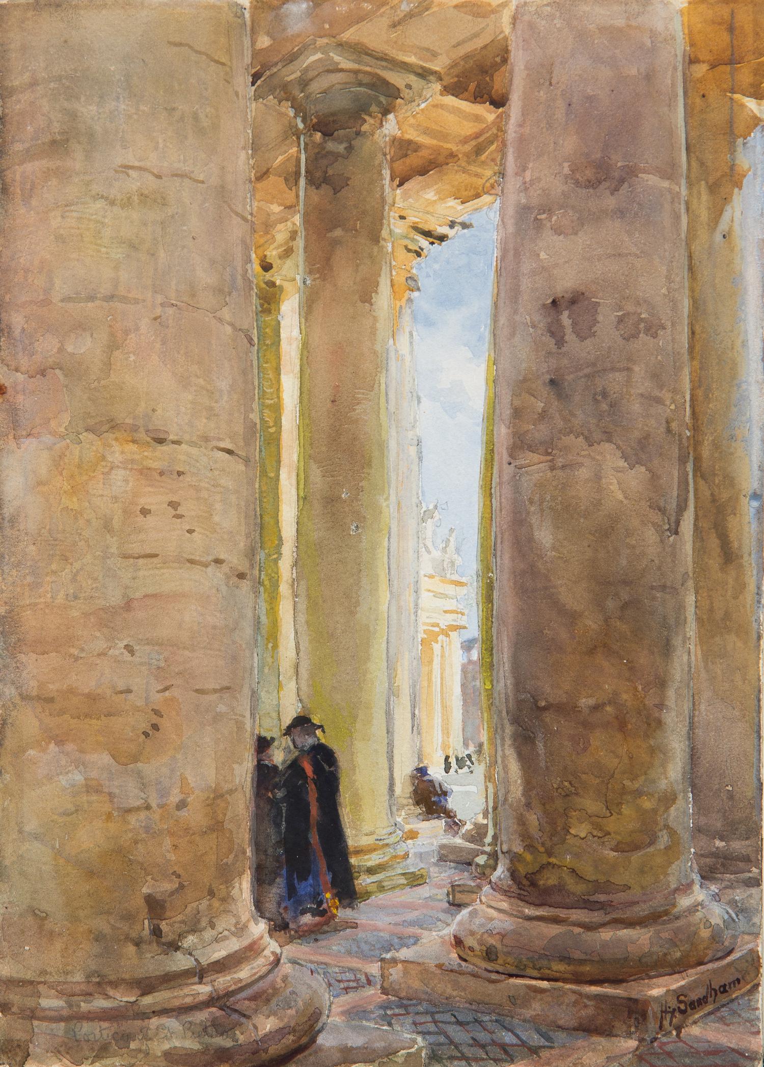 Hy (Henry) Sandham, (Canadian, 1842-1910), Figures Beside Columns