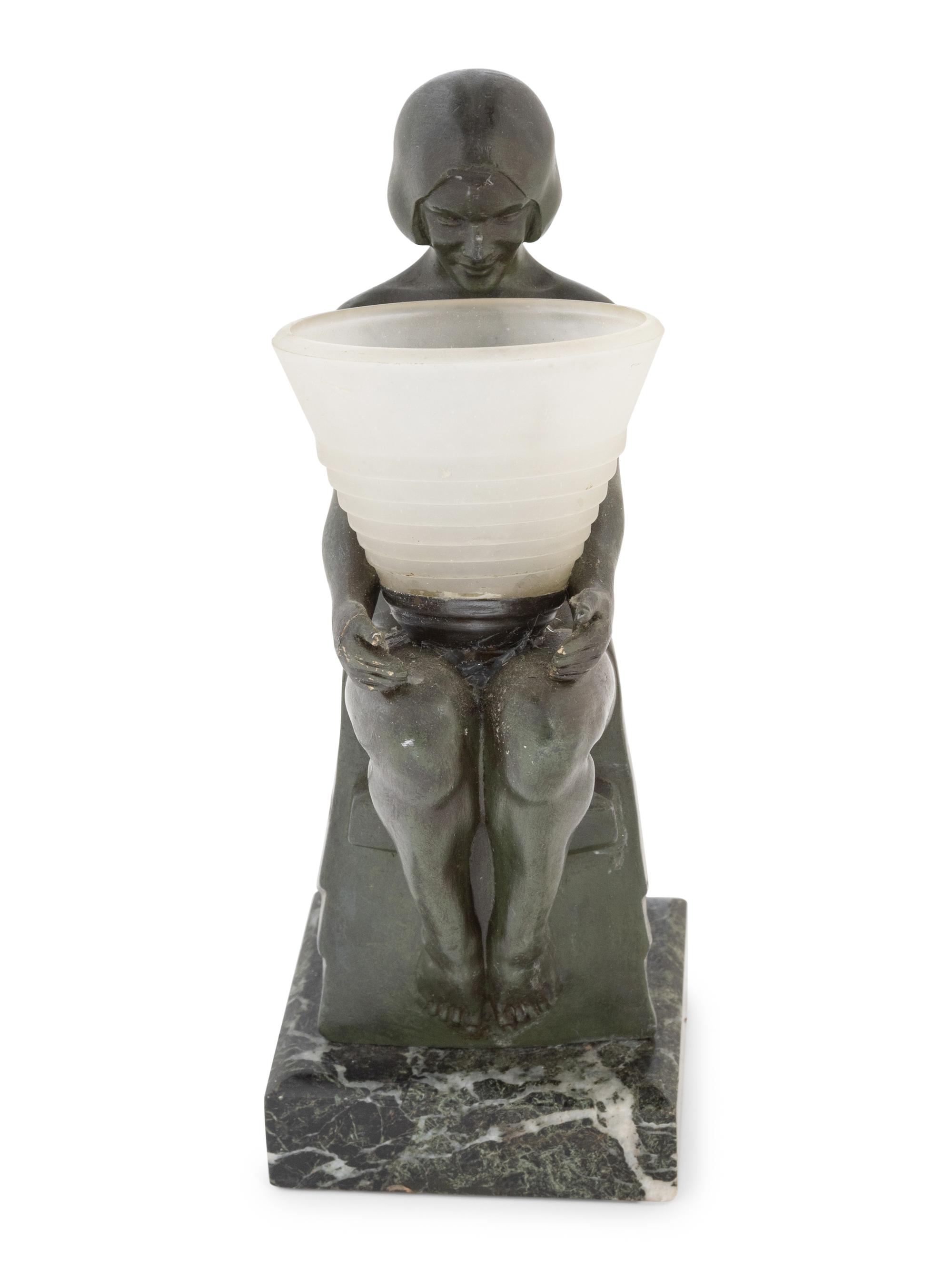 An Art Deco Figural Lamp After Max Le Verrier