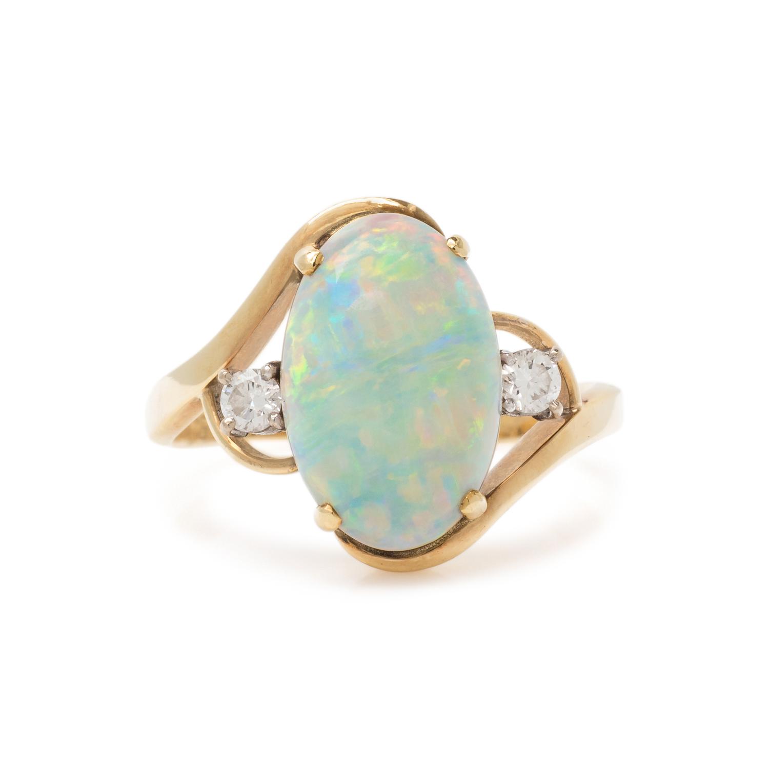 OPAL AND DIAMOND RING