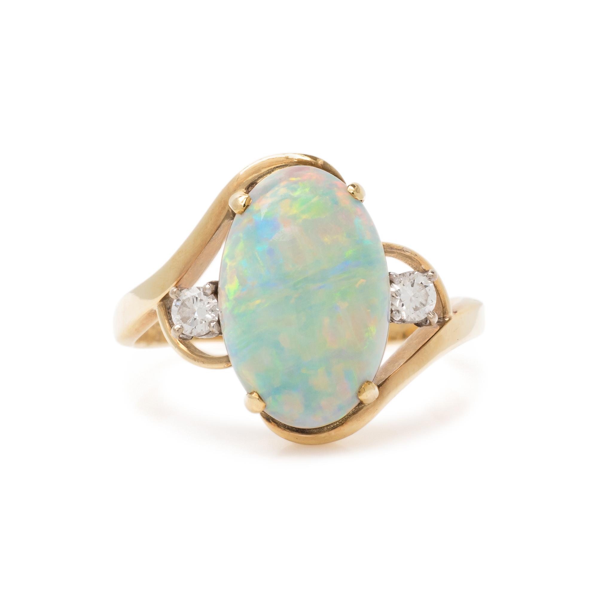 OPAL AND DIAMOND RING