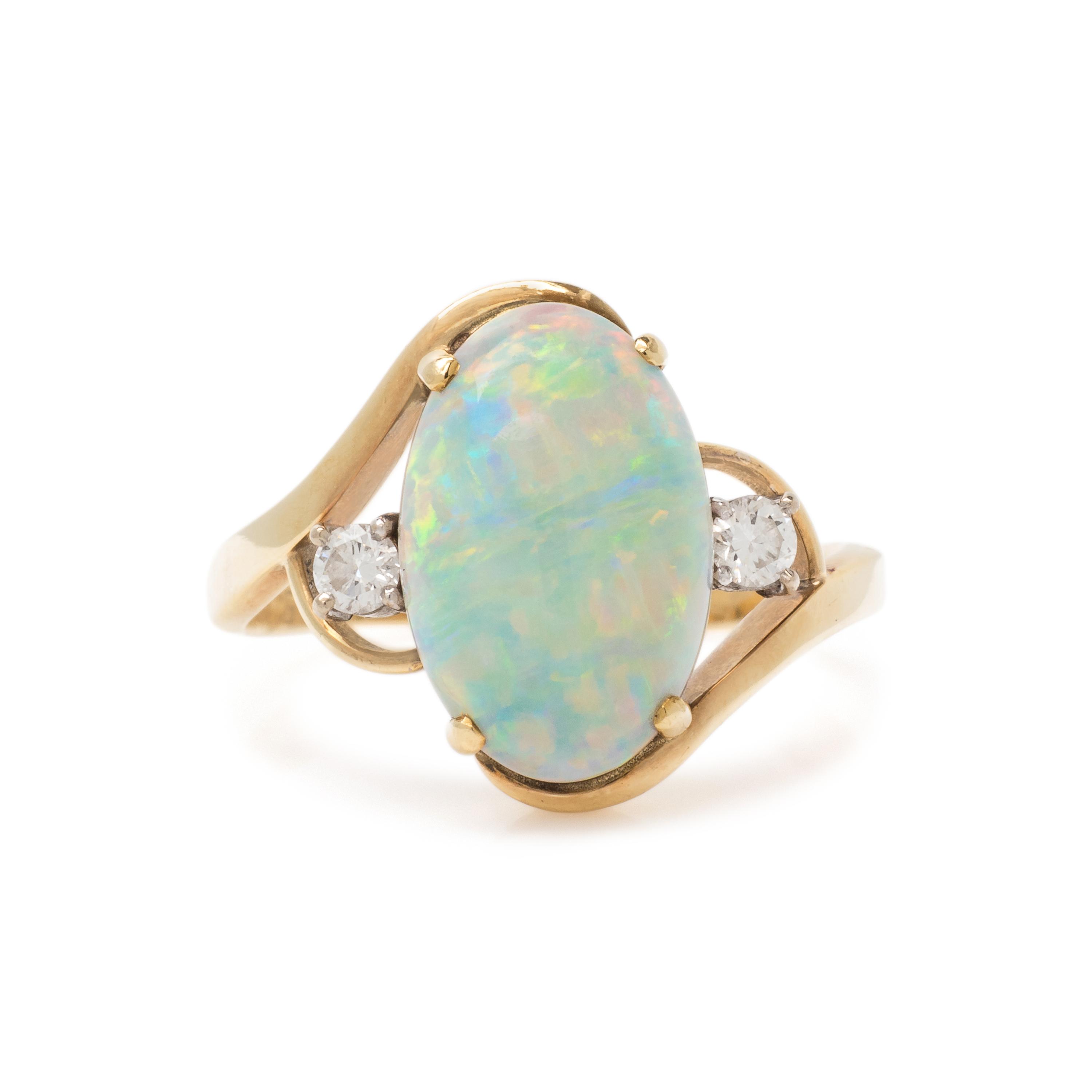 OPAL AND DIAMOND RING