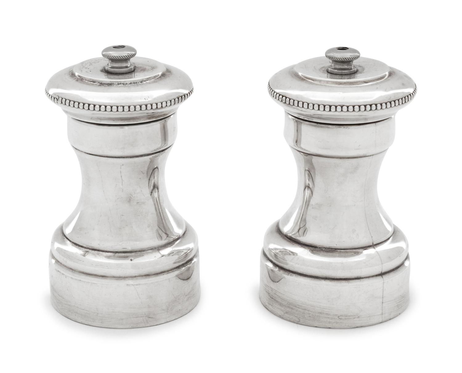 A Pair of Italian Silver Pepper Mills