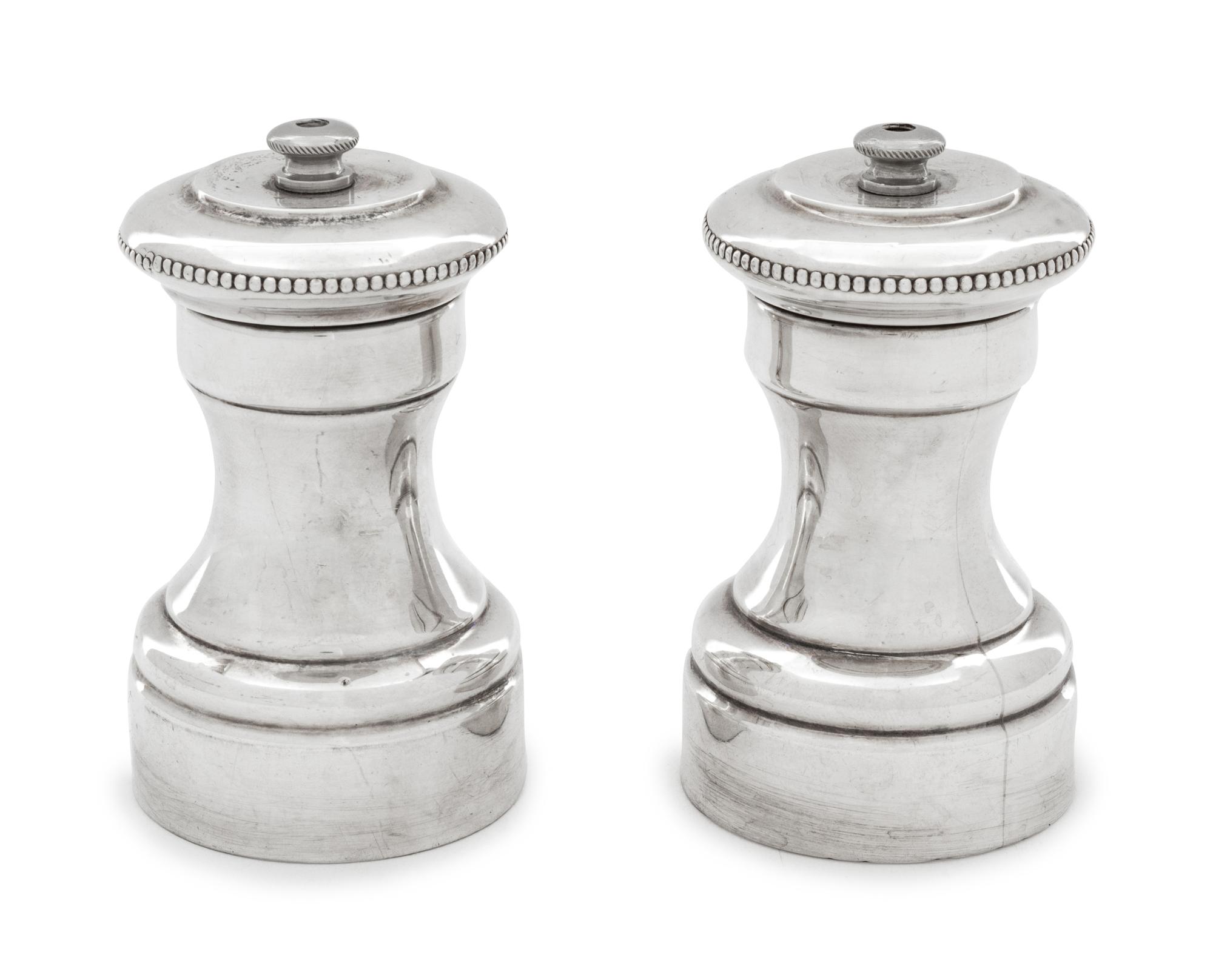 A Pair of Italian Silver Pepper Mills