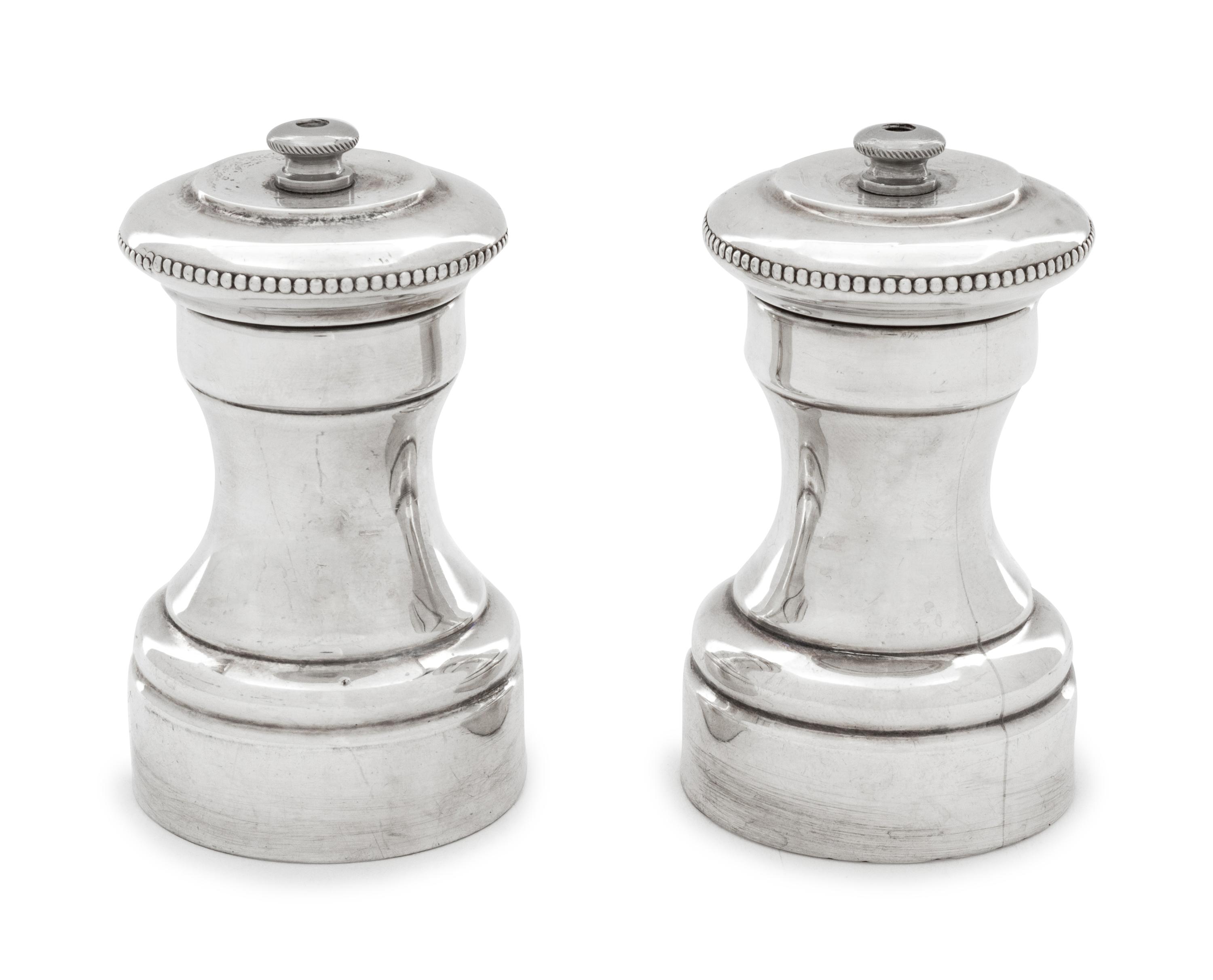A Pair of Italian Silver Pepper Mills