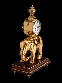 A French Gilt Metal and Giltwood or Composition Elephant Clock