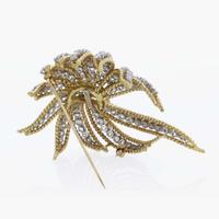 An Elwood Van Clief Two-Tone 18K Gold and Diamond Brooch
