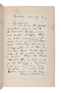 [BINDINGS]. WHITMAN, Walt (1819-1892). The Complete Writings . New York: G.P. Putnam's, 1902.