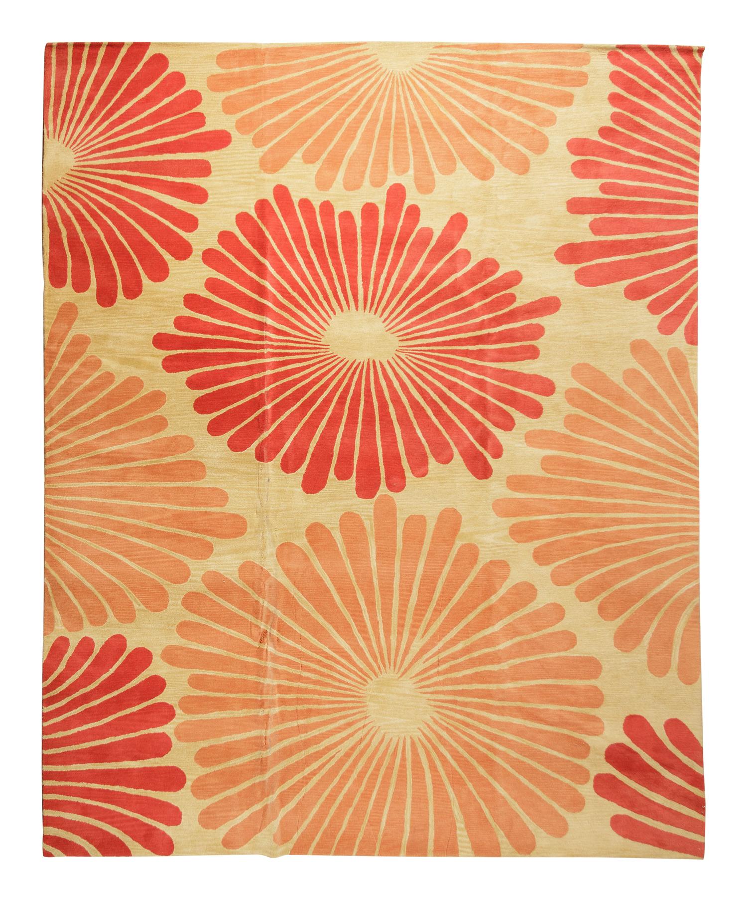 A Contemporary "Sunburst" Design Wool Rug