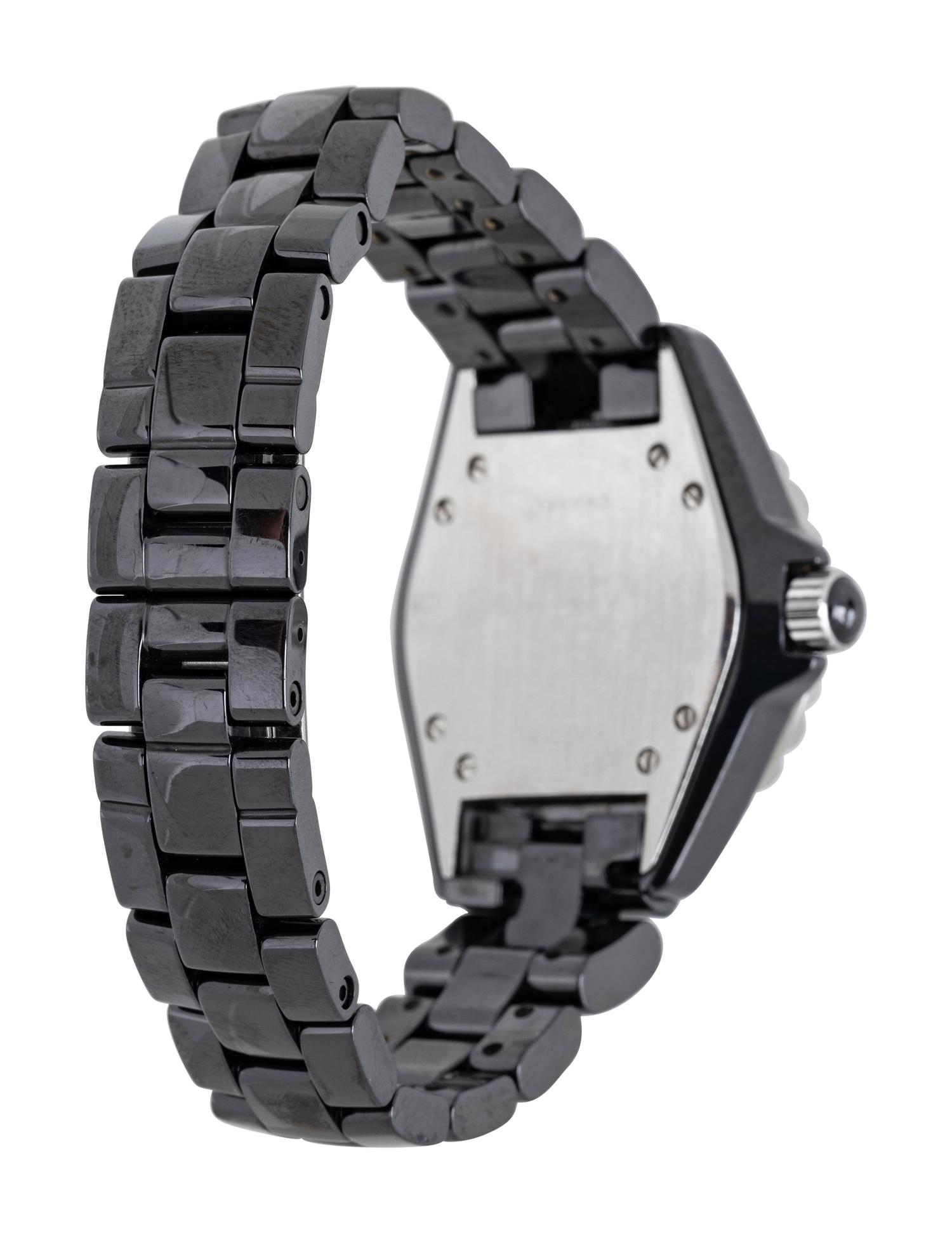 CHANEL, REF. H0949 BLACK CERAMIC, STAINLESS STEEL, AND DIAMOND 'J12' WATCH, BOX & PAPERS