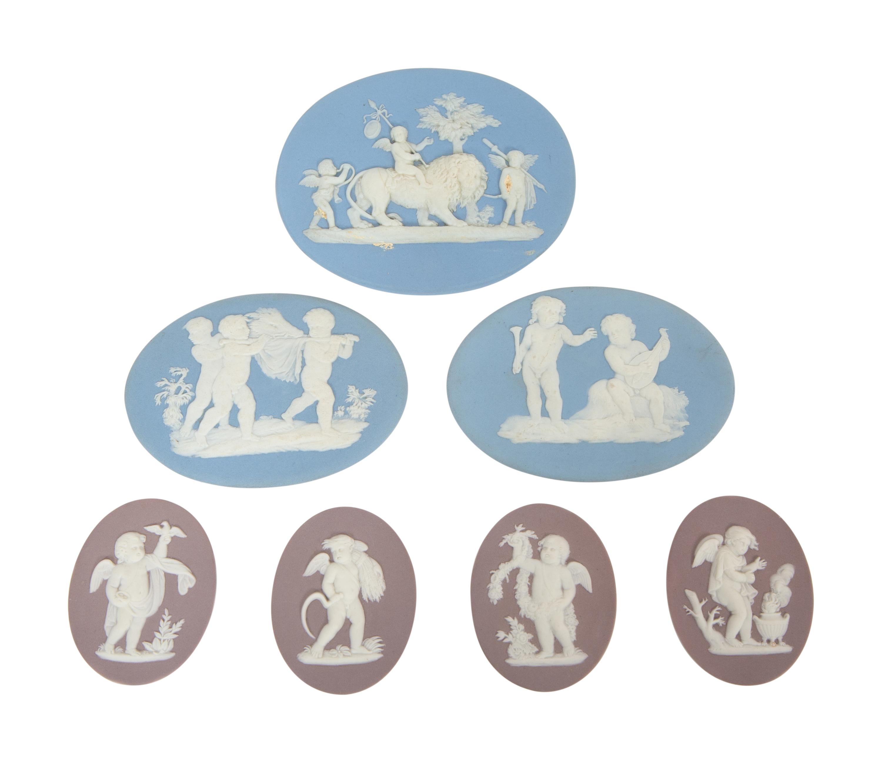 Seven Wedgwood Jasperware Oval Plaques