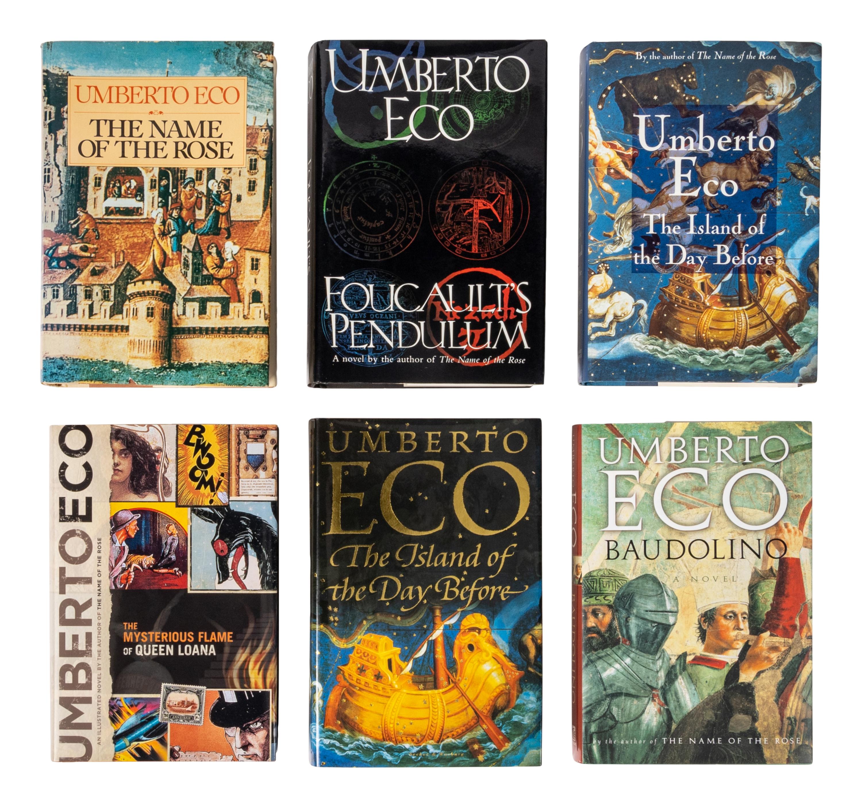 ECO, Umberto (1932-2016). A group of 6 works by Eco’s, MOST FIRST AMERICAN EDITIONS, comprising: