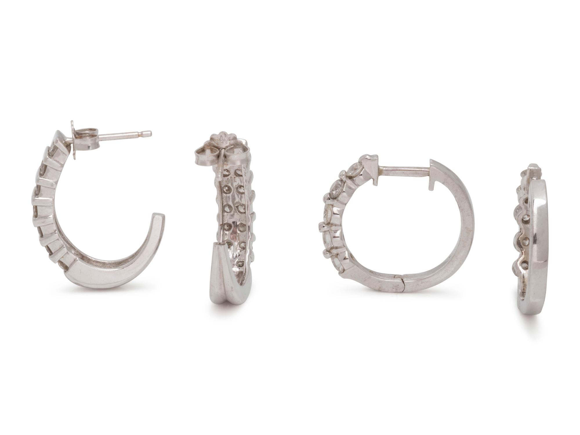 COLLECTION OF DIAMOND HOOP EARRINGS