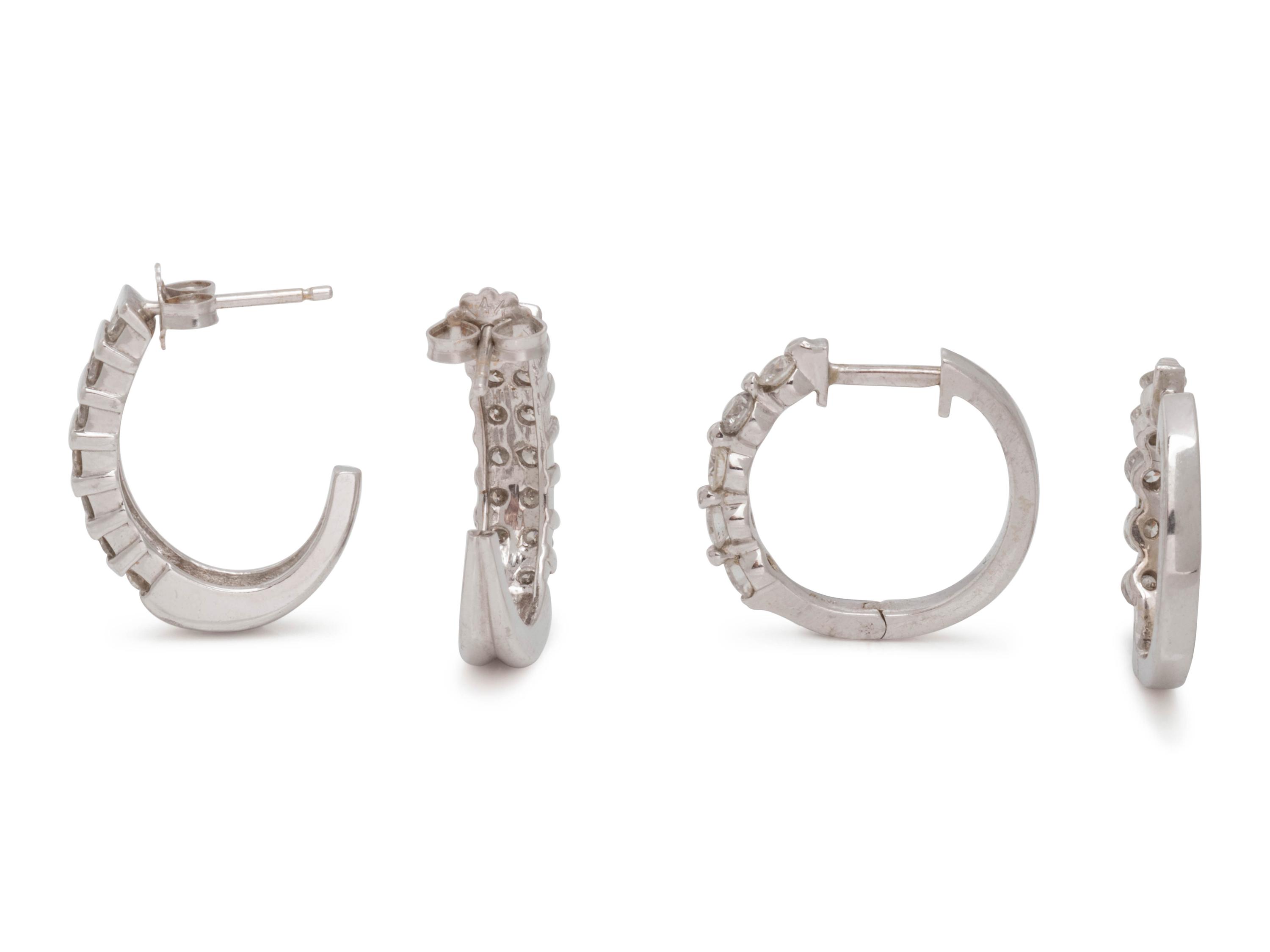 COLLECTION OF DIAMOND HOOP EARRINGS