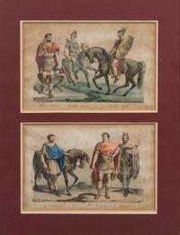 A Set of Twelve Italian Handcolored Lithographs Height 21 x width 16 inches (framed).