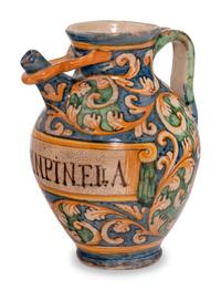 A Continental Majolica Apothecary Ewer