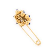 CARTIER, LAPIS LAZULI AND YELLOW GOLD SAFETY PIN BROOCH