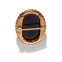 A Neoclassical Gold, Pearl, and Sardonyx Cameo Brooch with the Queen Omphale as Hercules