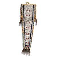 Ute Beaded Buffalo Hide Tab Bag
