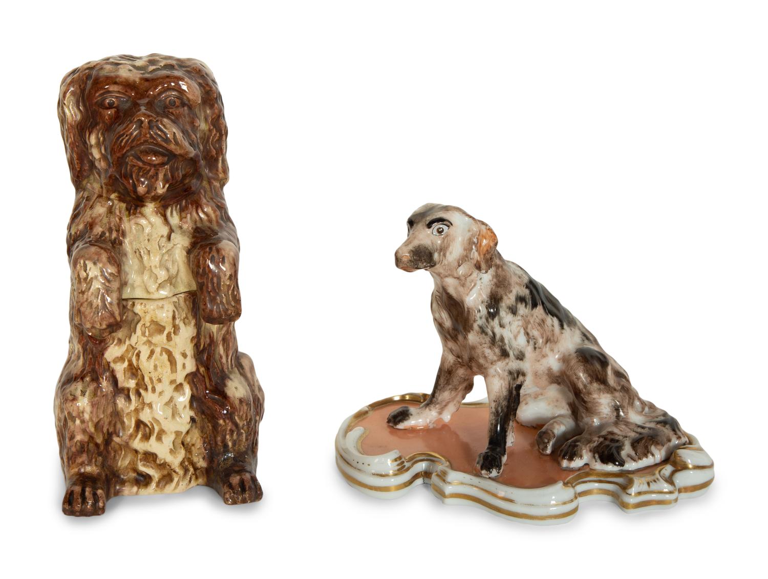 Two Continental Porcelain Models of Dogs