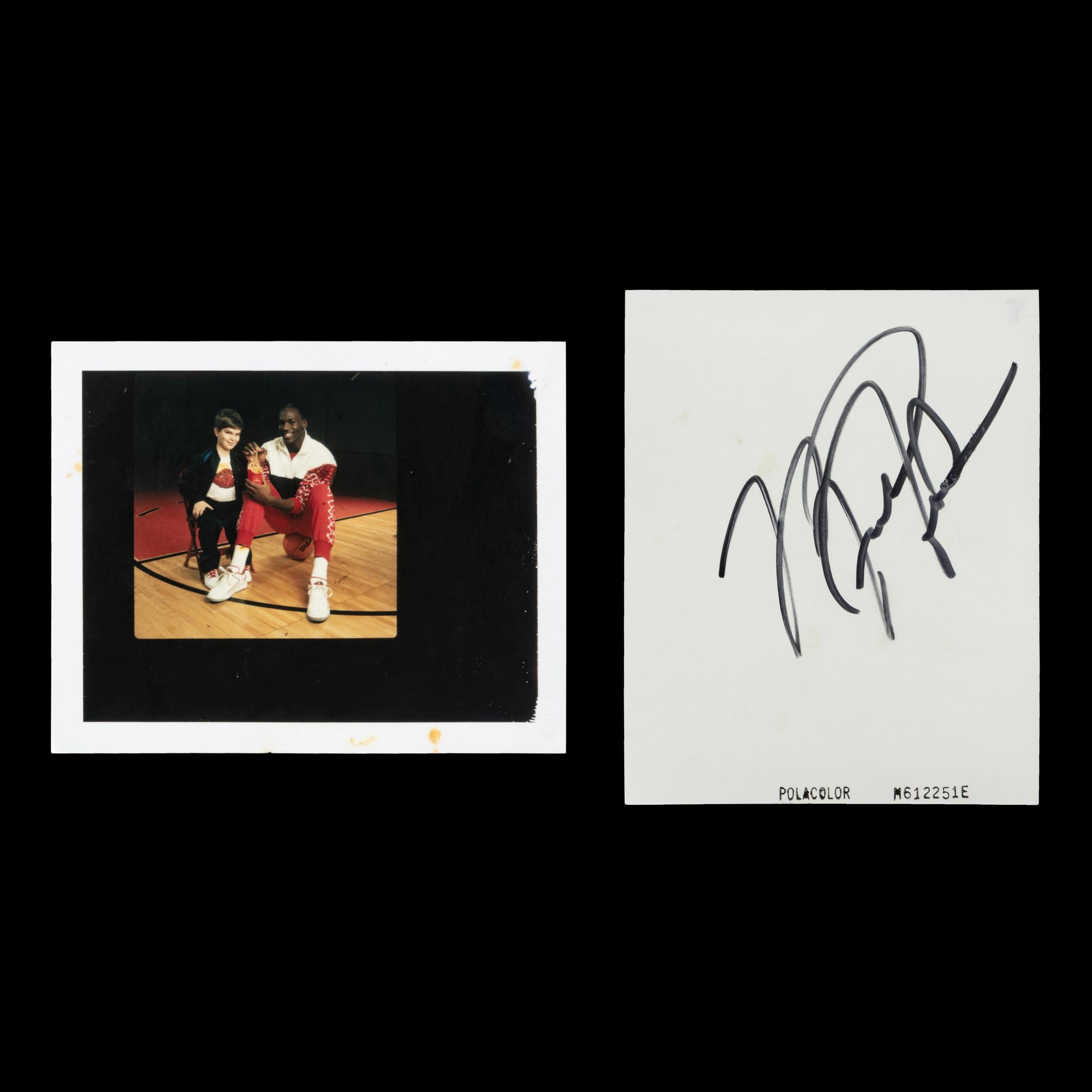 A Michael Jordan Signed Autograph Original Jean Moss Polaroid Proof for McDonalds Acclaimed 1987 Muscular Dystrophy Advertisement (Beckett Authentication Services, Moss Family Letter)