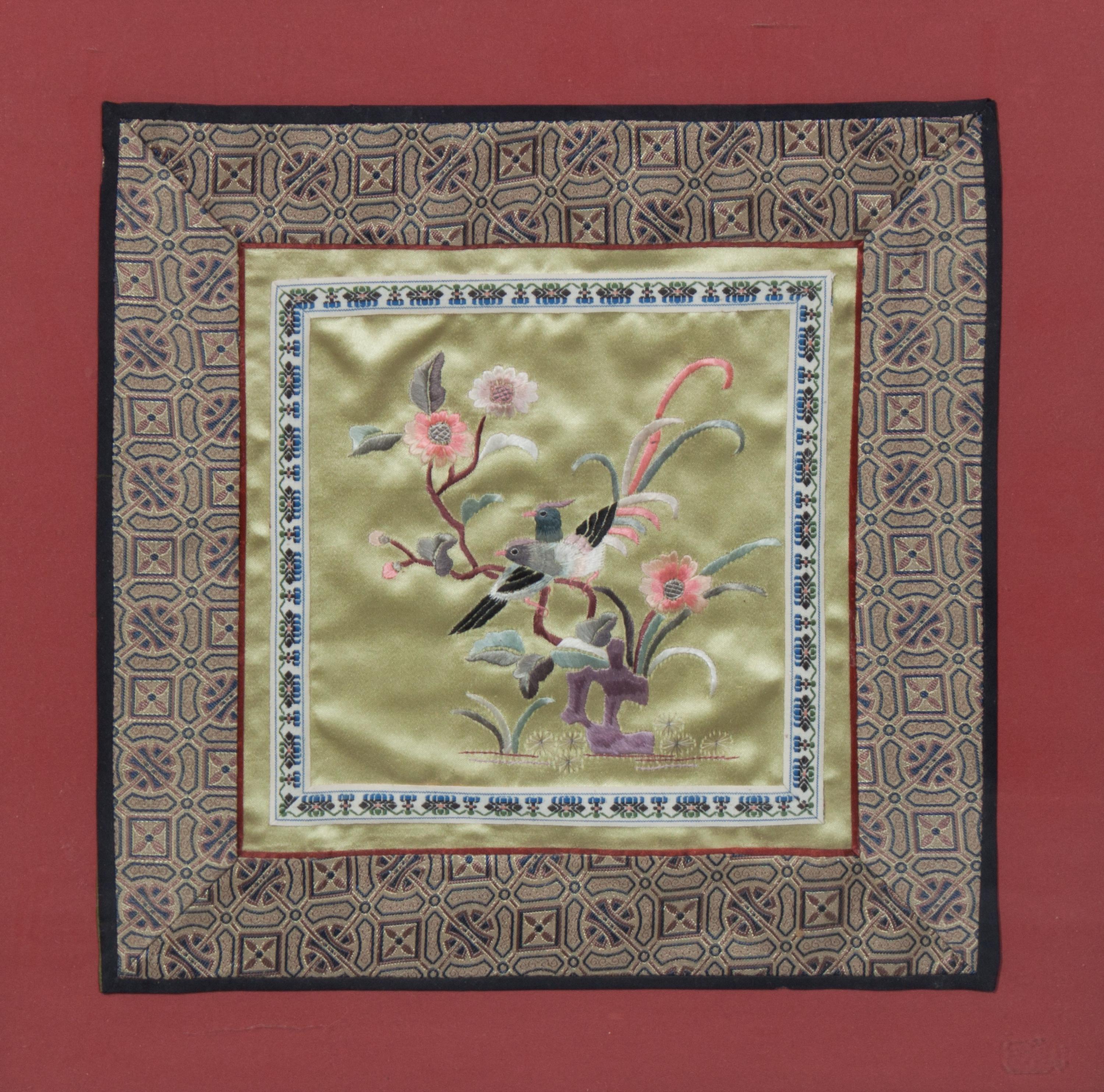 A Group of Chinese Embroidered Panels Height of largest 17 1/2 x width 7 1/2 inches. — 20TH CENTURY