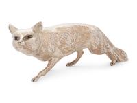 A Swiss Silver Stalking Fox Figure